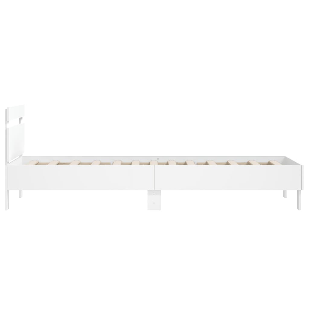 Cadre de lit sans matelas avec tête de lit blanc 100x200 cm - XIOS
