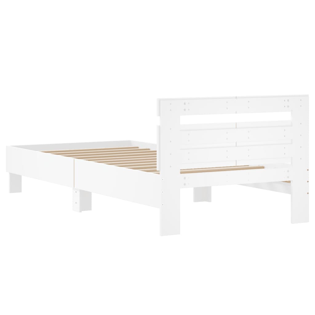 Cadre de lit sans matelas avec tête de lit blanc 100x200 cm - XIOS