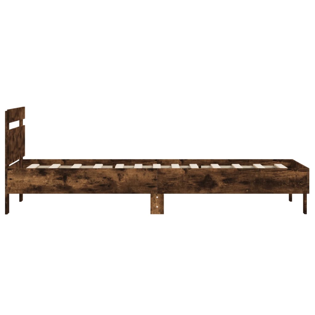 Cadre de lit sans matelas avec tête de lit chêne fumé 100x200cm - XIOS