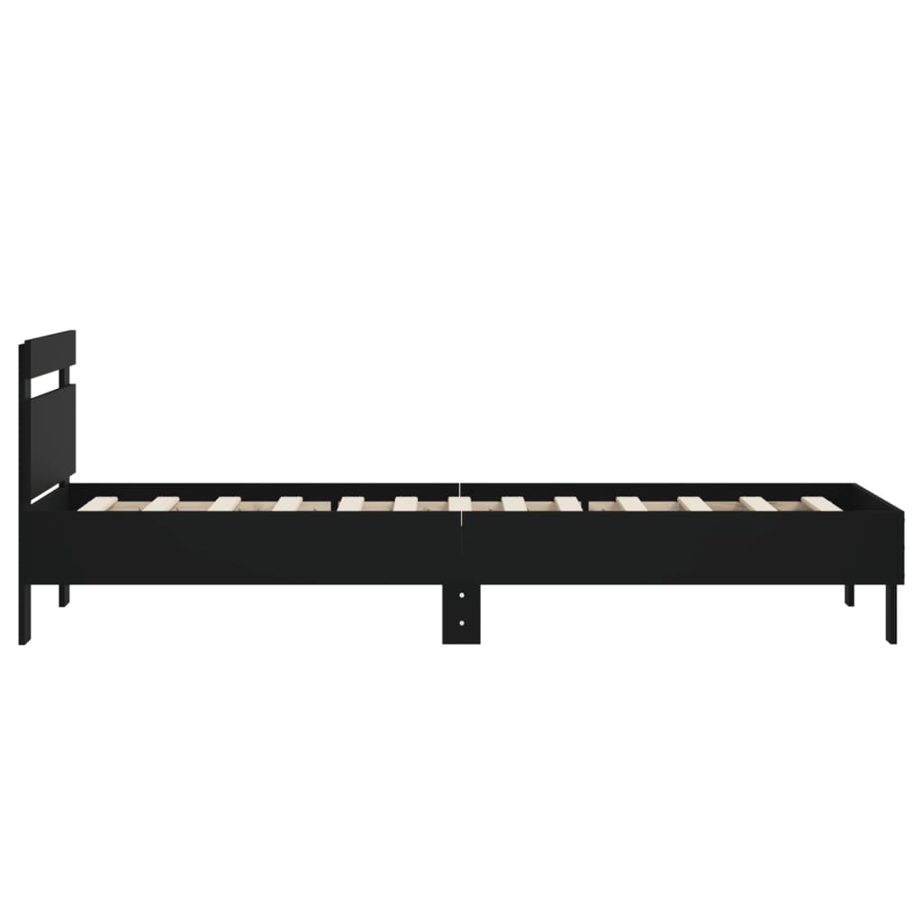 Cadre de lit sans matelas avec tête de lit noir 90x200 cm - XIOS