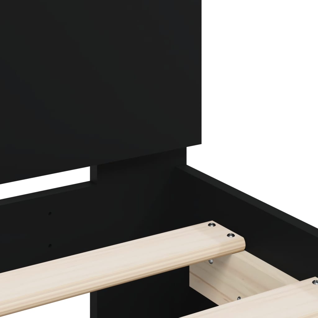 Cadre de lit sans matelas avec tête de lit noir 90x200 cm - XIOS