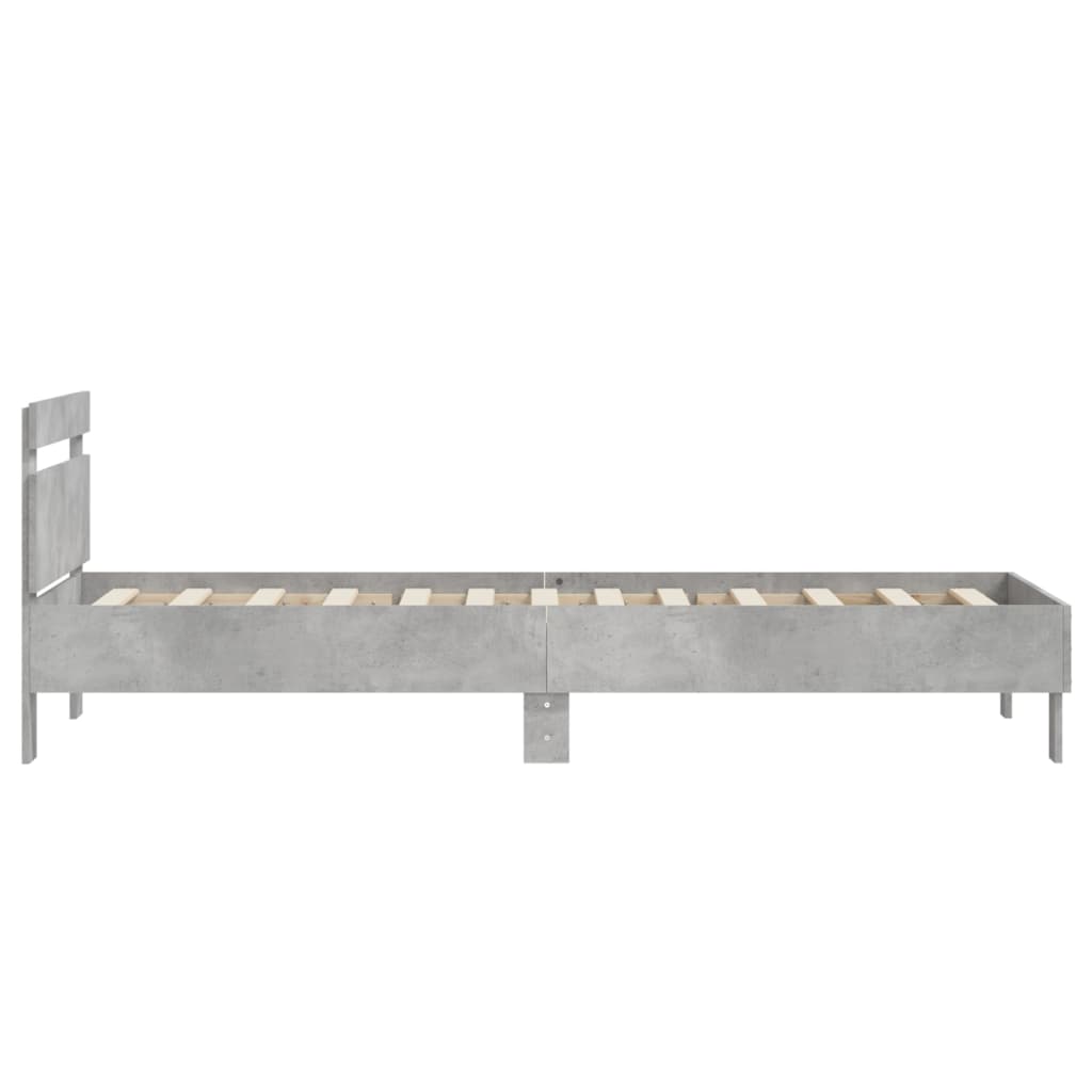 Cadre de lit sans matelas avec tête de lit gris béton 90x200 cm - XIOS