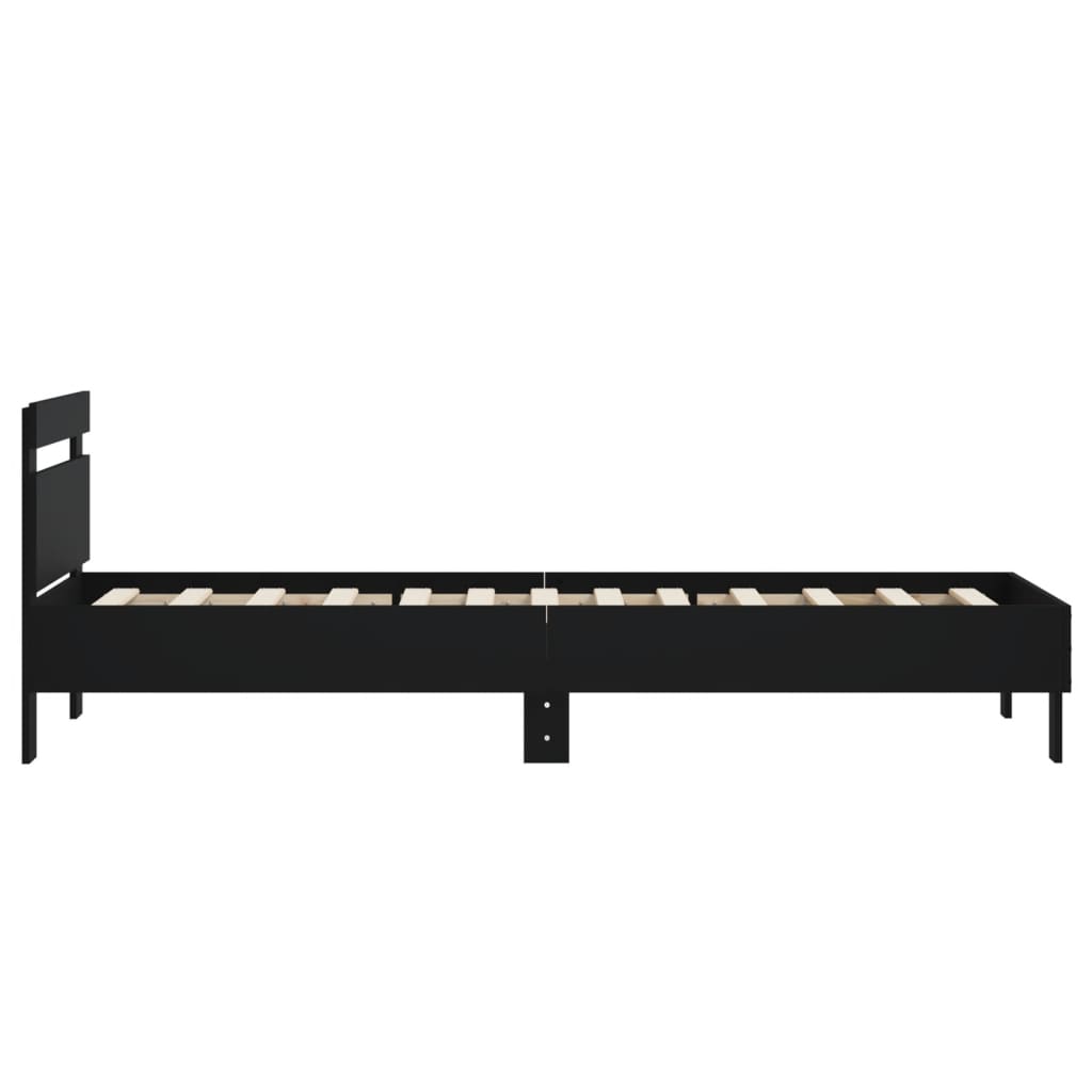 Cadre de lit sans matelas avec tête de lit noir 75x190 cm - XIOS