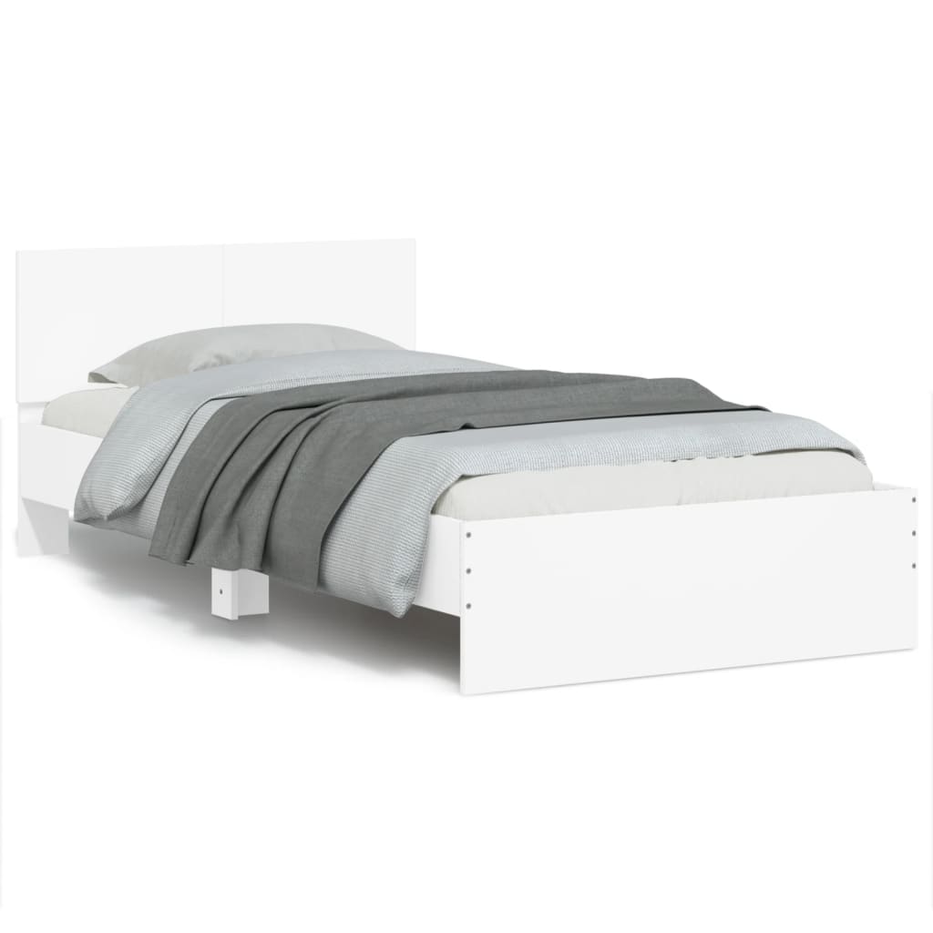 Cadre de lit sans matelas avec tête de lit blanc 100x200 cm - XIOS