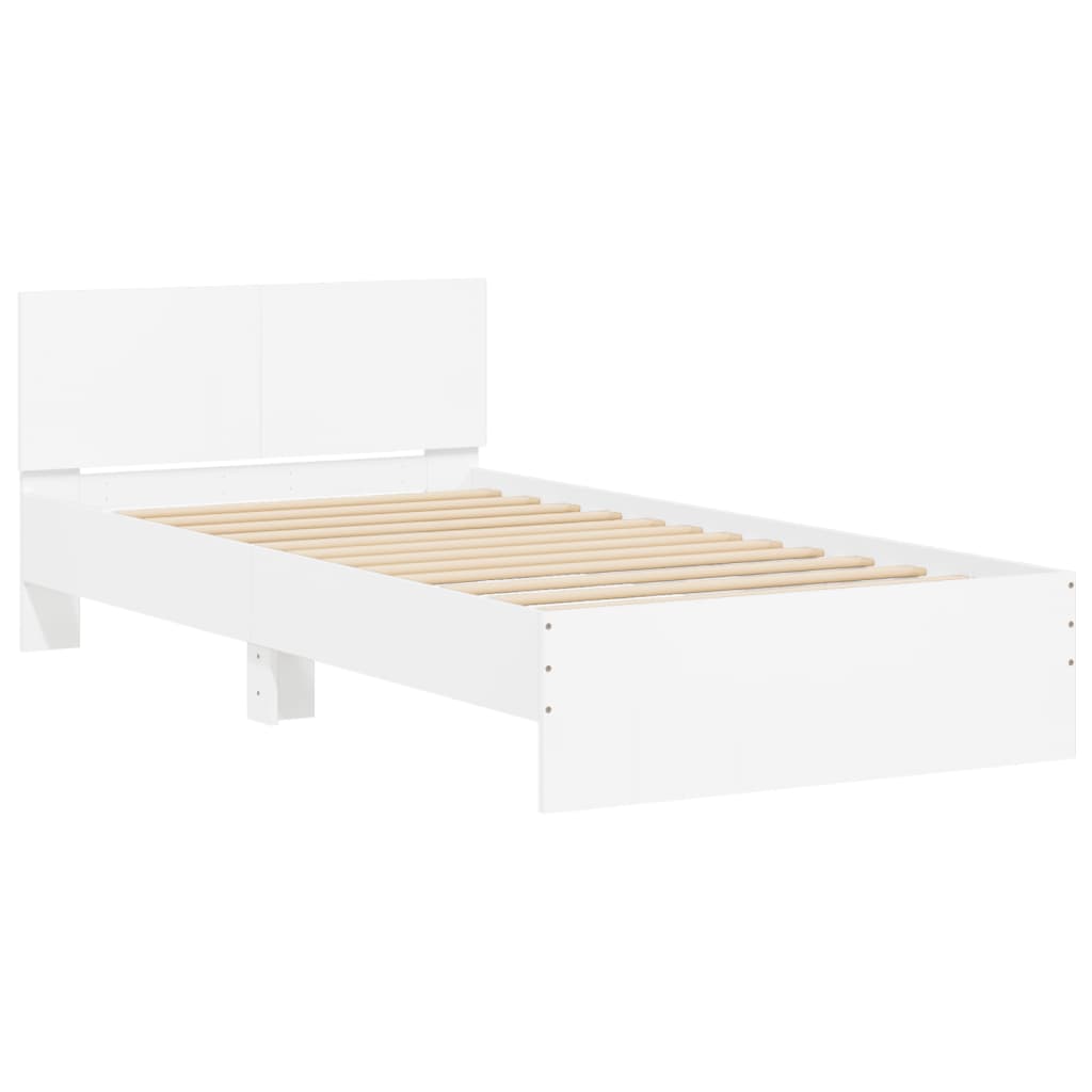 Cadre de lit sans matelas avec tête de lit blanc 100x200 cm - XIOS
