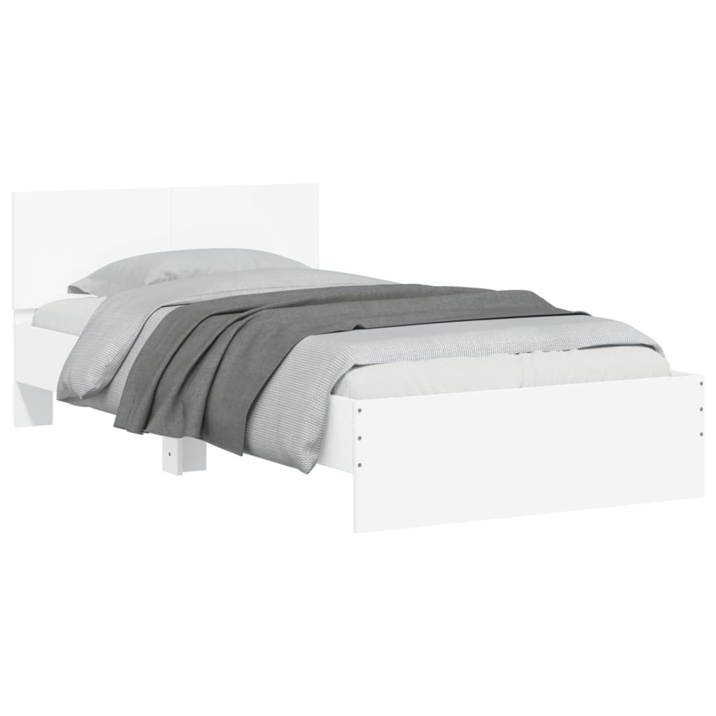 Cadre de lit sans matelas avec tête de lit blanc 100x200 cm - XIOS