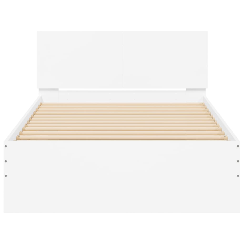 Cadre de lit sans matelas avec tête de lit blanc 100x200 cm - XIOS