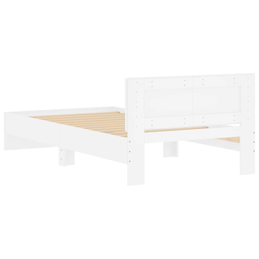 Cadre de lit sans matelas avec tête de lit blanc 100x200 cm - XIOS