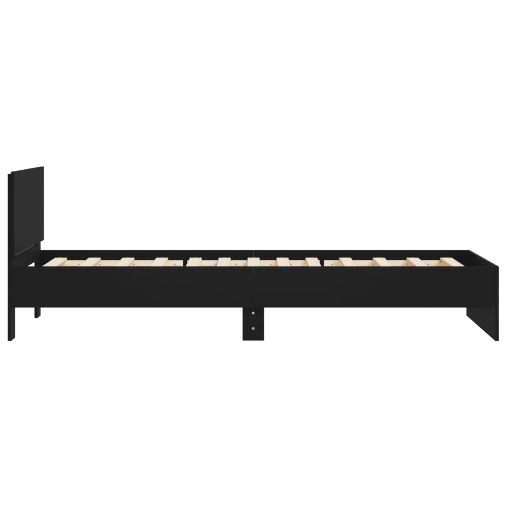 Cadre de lit sans matelas avec tête de lit noir 100x200 cm - XIOS