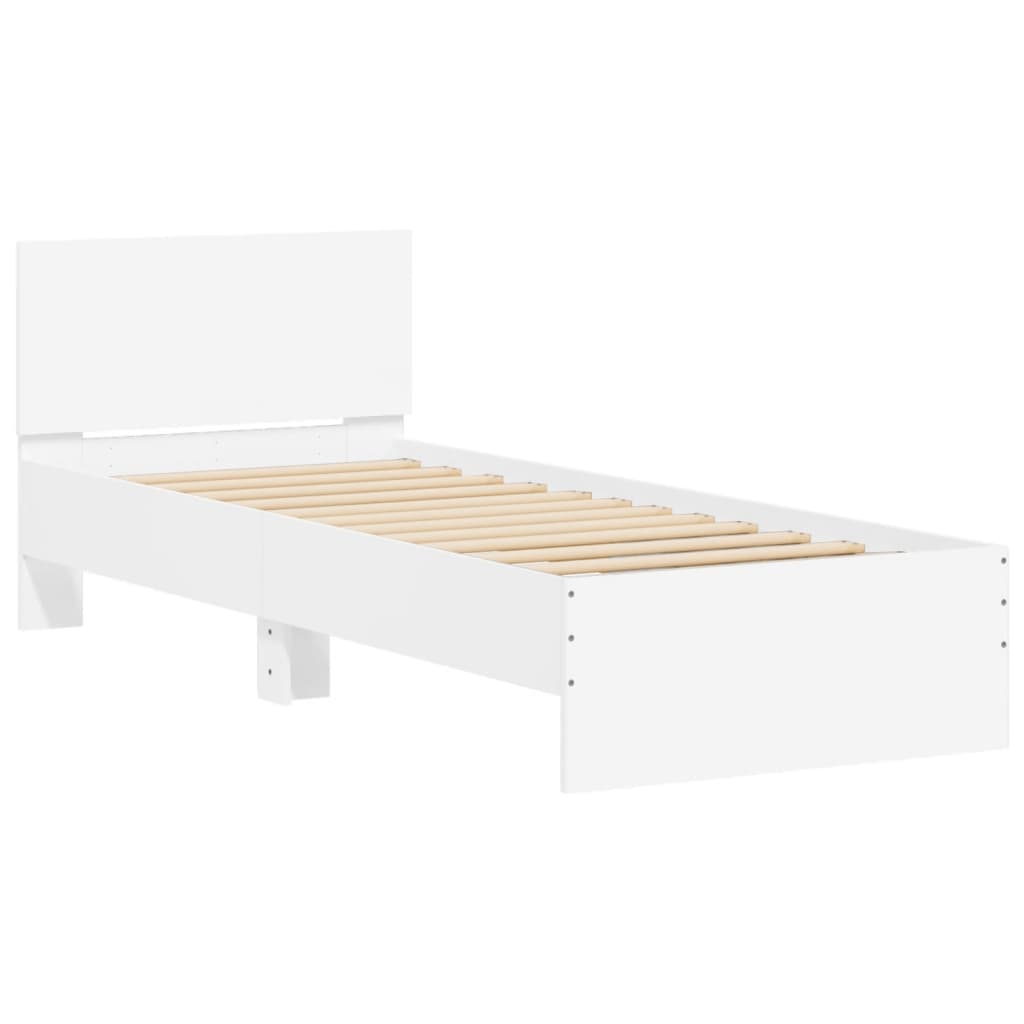 Cadre de lit sans matelas avec tête de lit blanc 90x200 cm - XIOS
