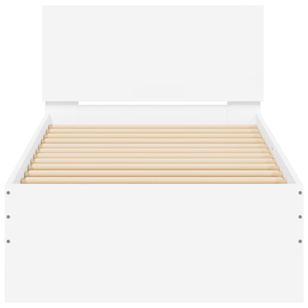 Cadre de lit sans matelas avec tête de lit blanc 90x200 cm - XIOS