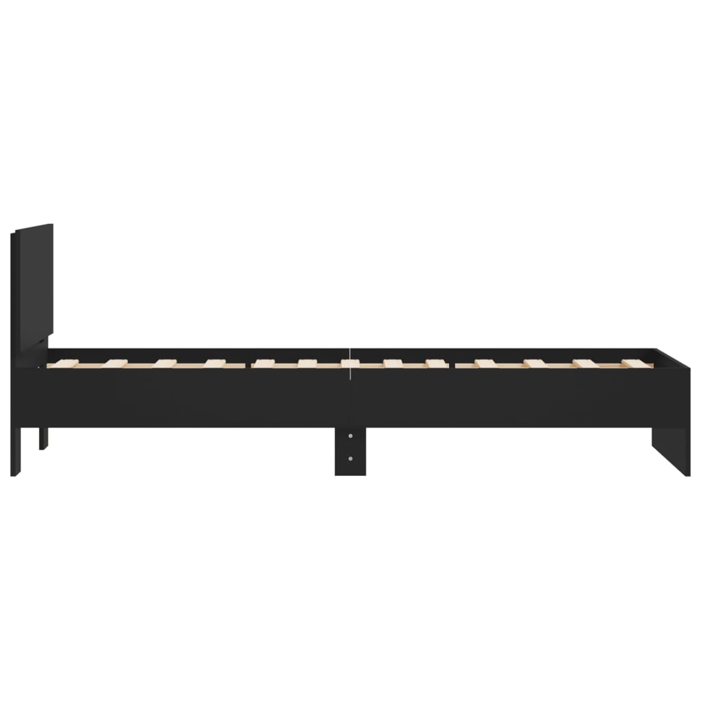 Cadre de lit sans matelas avec tête de lit noir 90x200 cm - XIOS