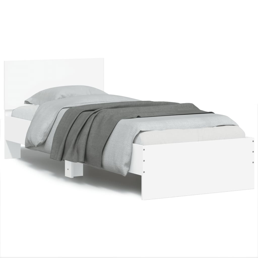 Cadre de lit sans matelas avec tête de lit blanc 90x190 cm - XIOS