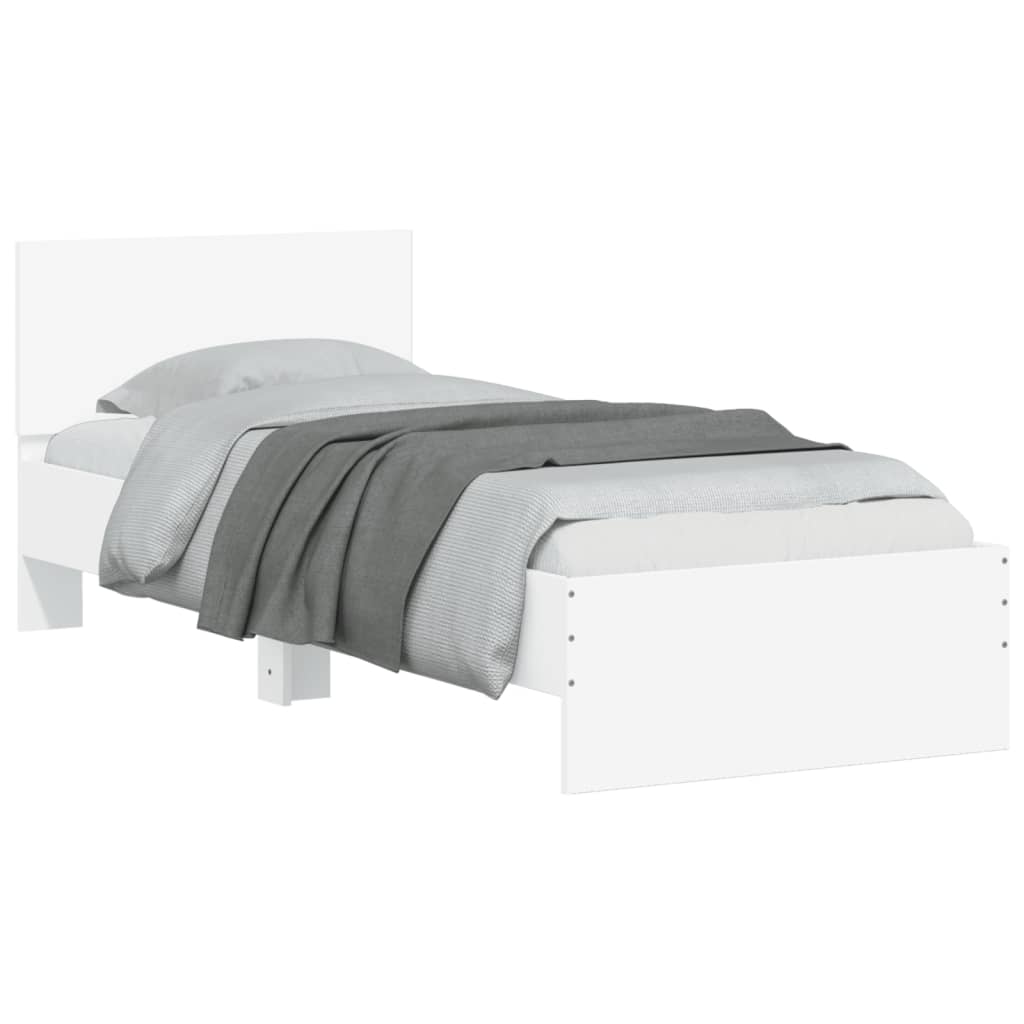 Cadre de lit sans matelas avec tête de lit blanc 90x190 cm - XIOS