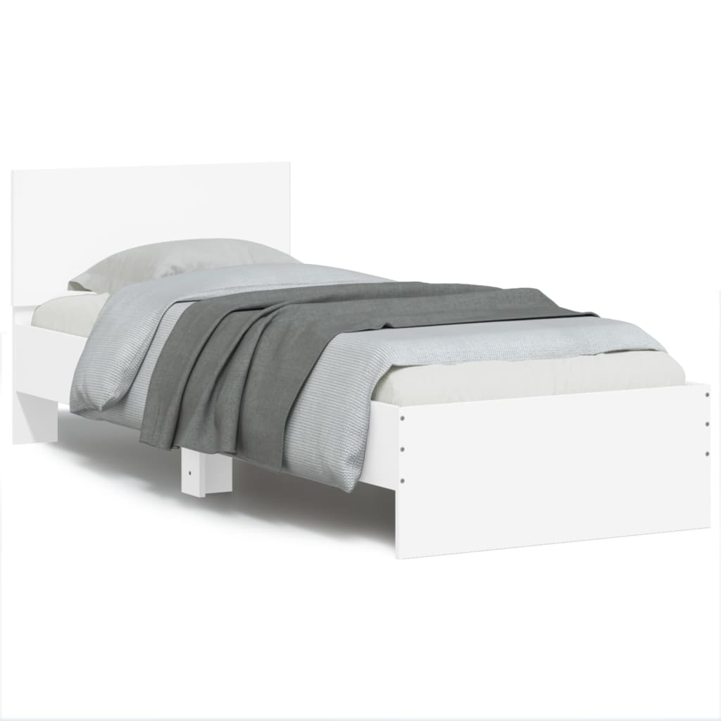 Cadre de lit sans matelas avec tête de lit blanc 75x190 cm - XIOS