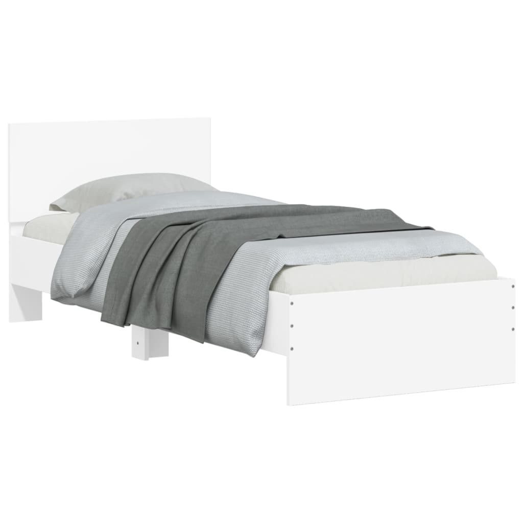 Cadre de lit sans matelas avec tête de lit blanc 75x190 cm - XIOS