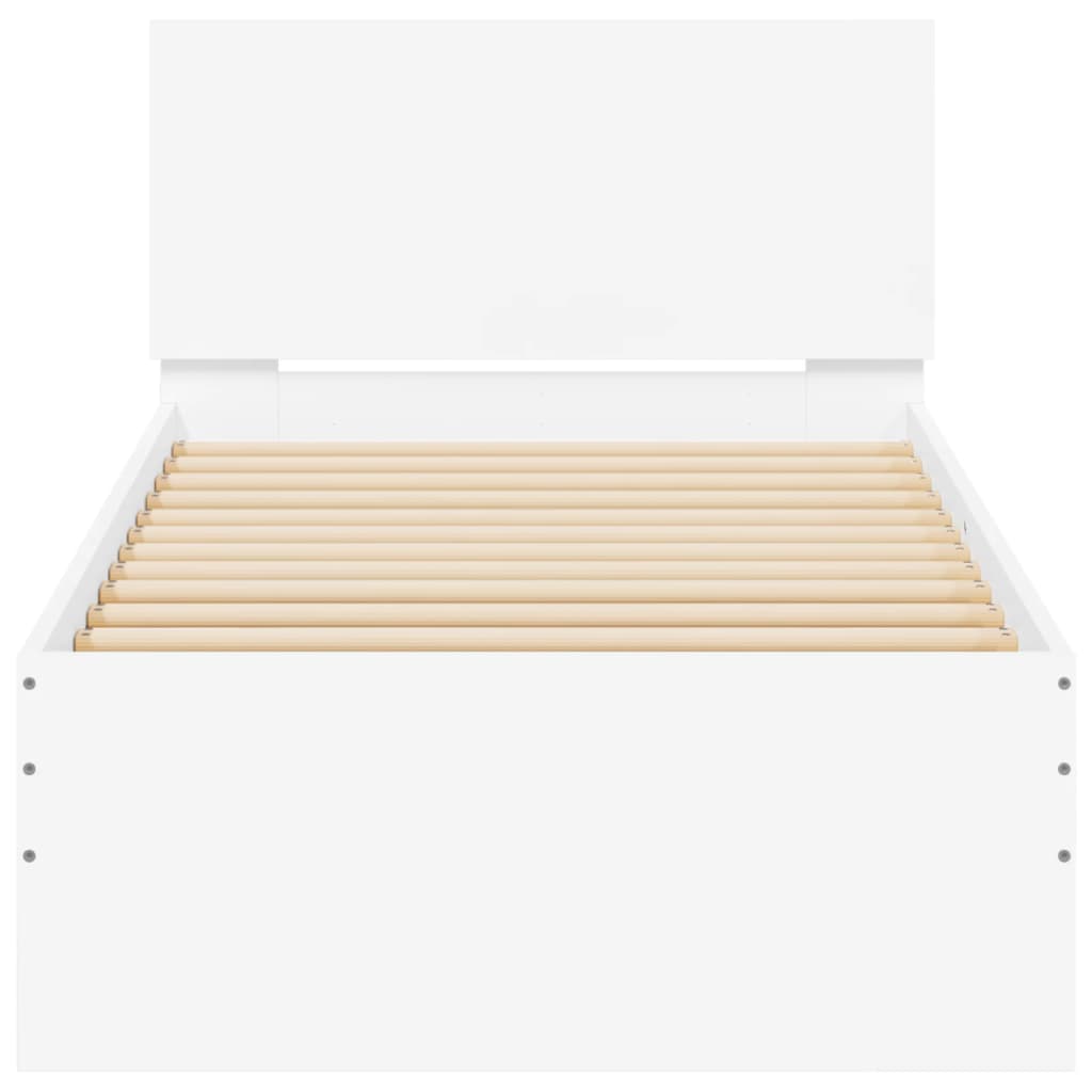 Cadre de lit sans matelas avec tête de lit blanc 75x190 cm - XIOS