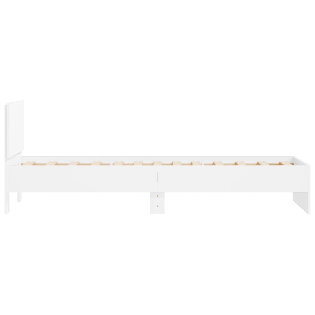 Cadre de lit sans matelas avec tête de lit blanc 75x190 cm - XIOS