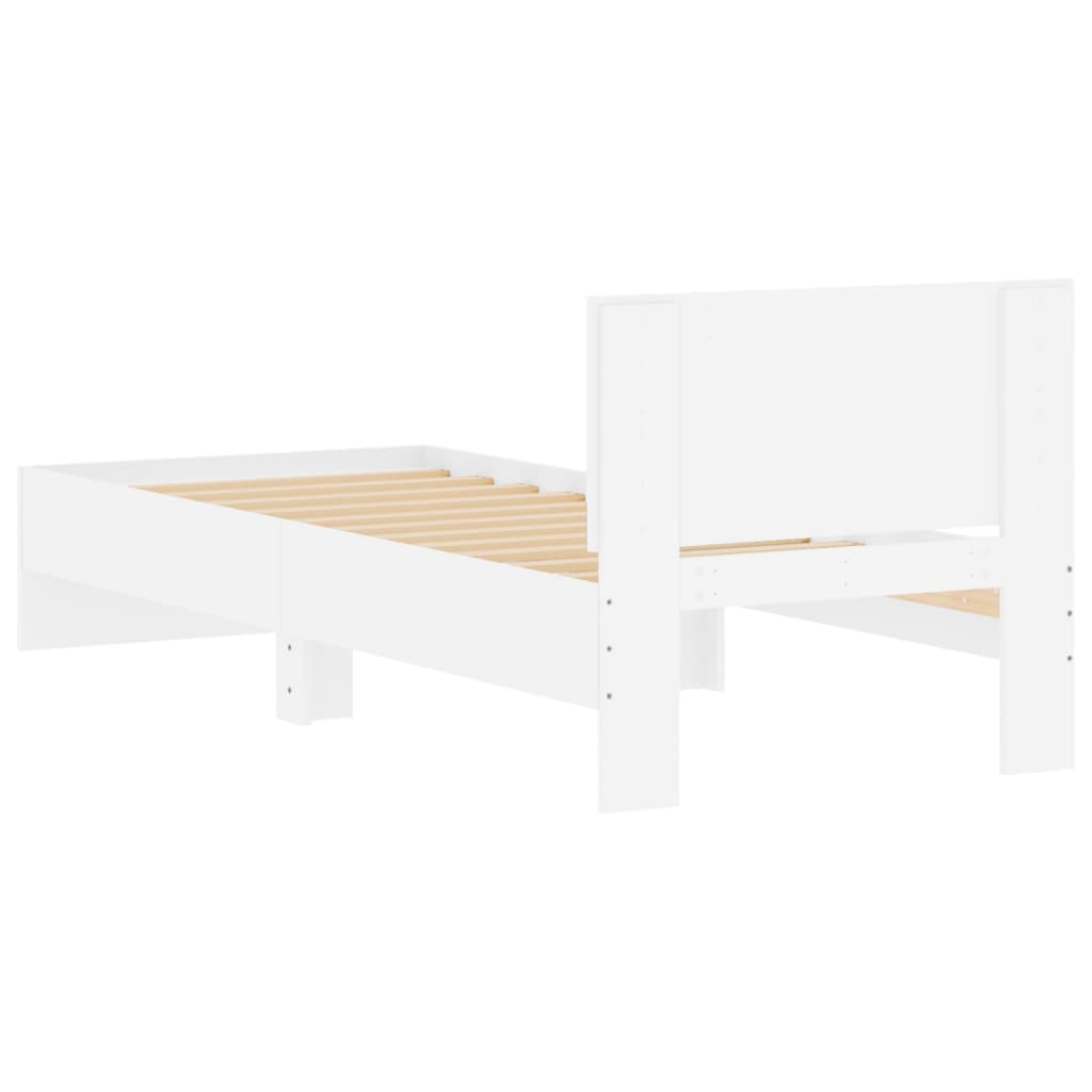 Cadre de lit sans matelas avec tête de lit blanc 75x190 cm - XIOS