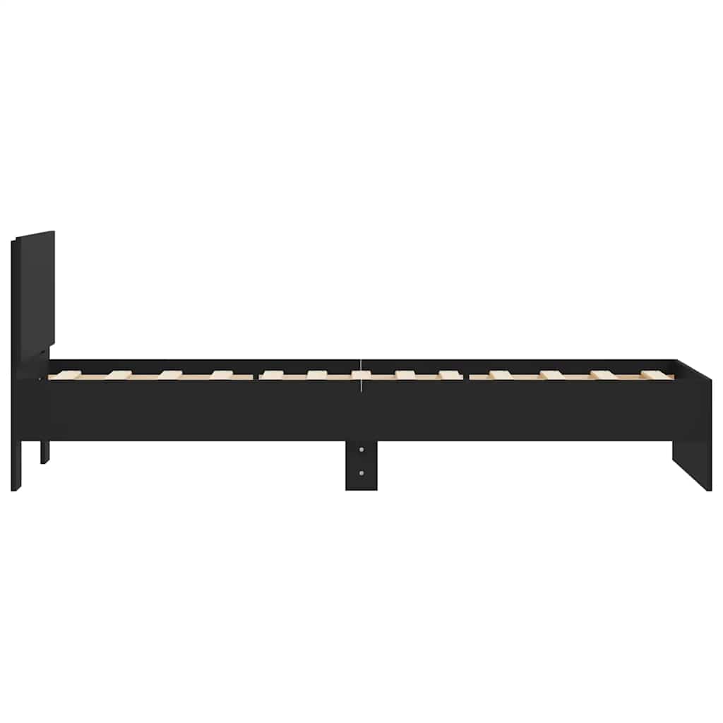 Cadre de lit sans matelas avec tête de lit noir 75x190 cm - XIOS
