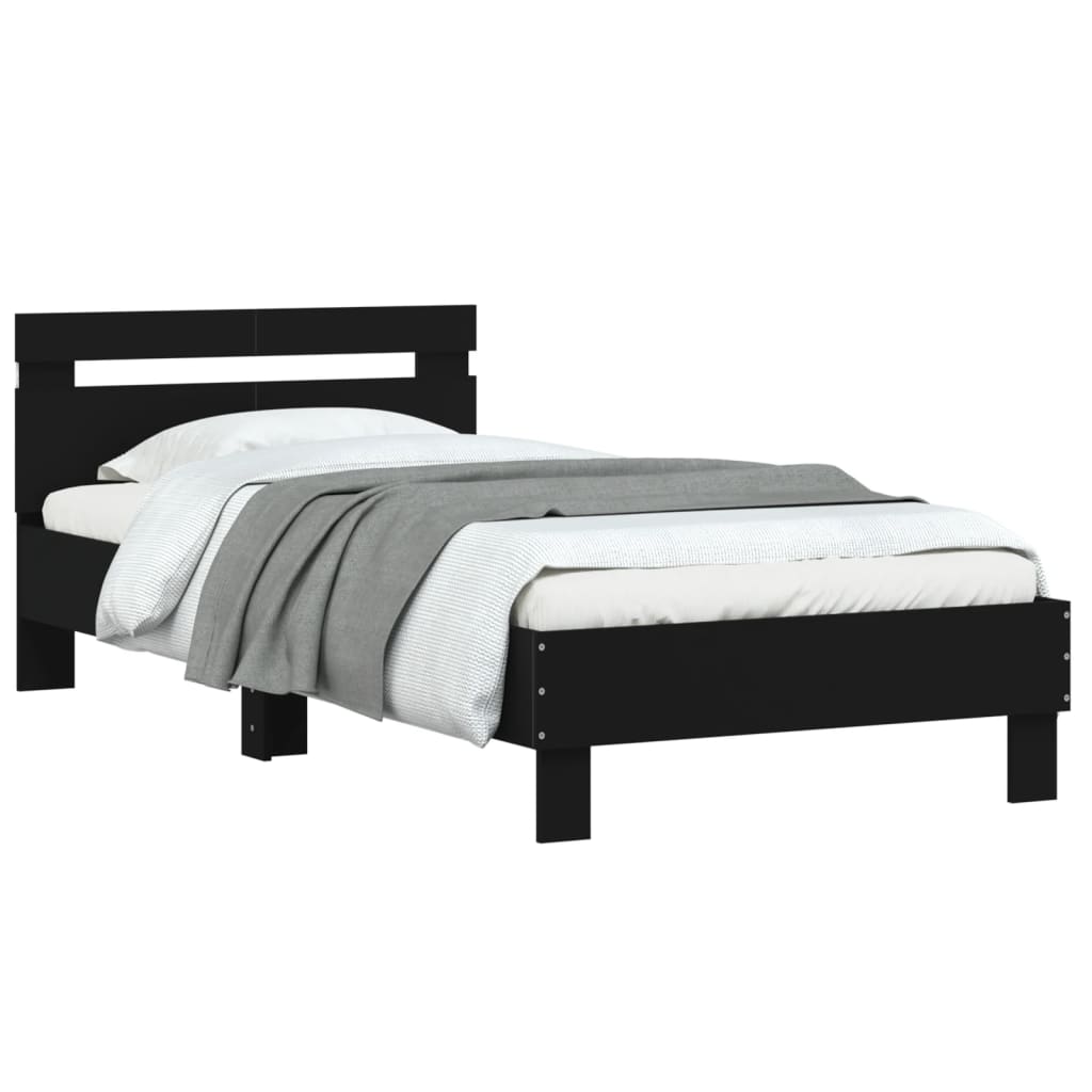 Cadre de lit sans matelas avec lumières LED noir 100x200 cm - XIOS