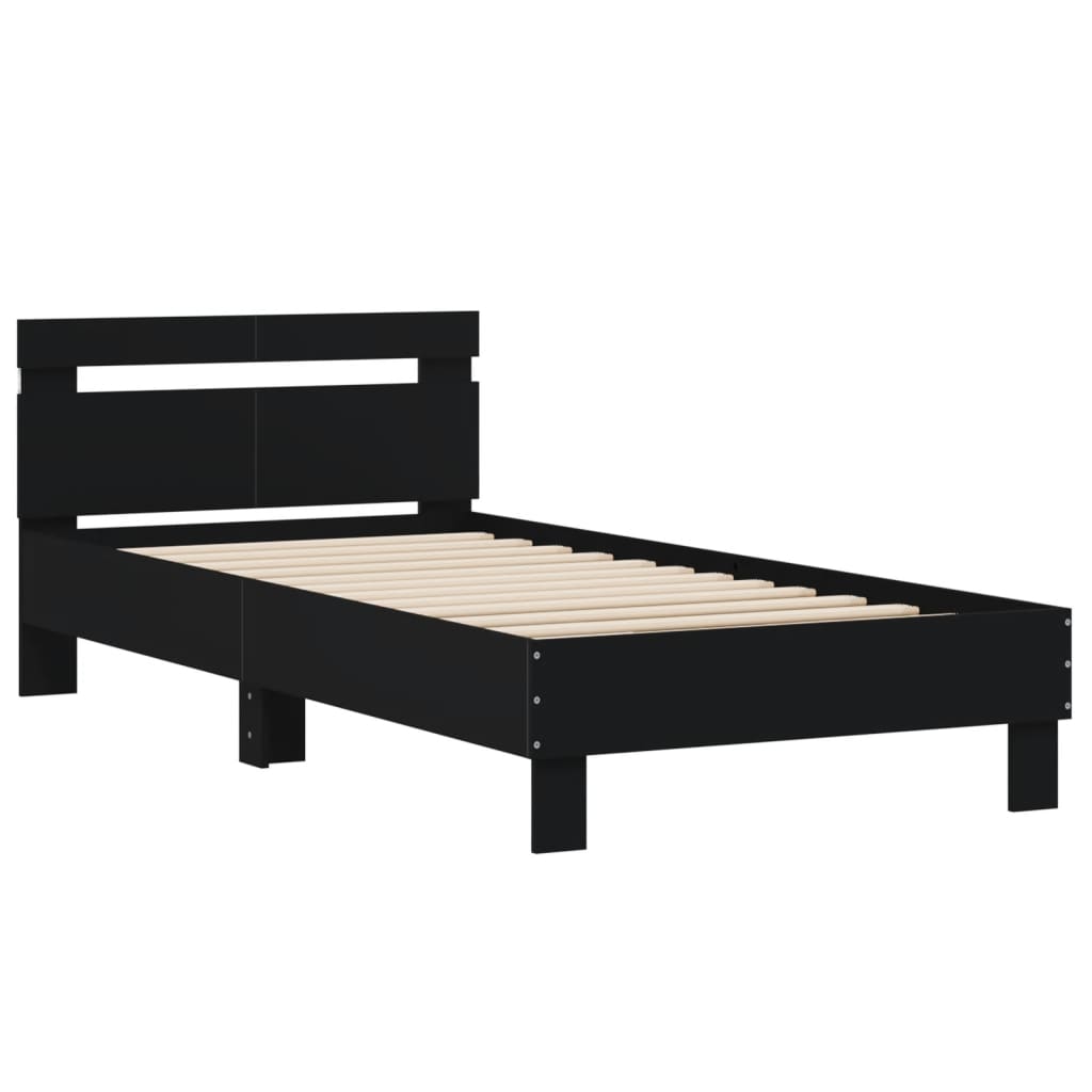 Cadre de lit sans matelas avec lumières LED noir 100x200 cm - XIOS