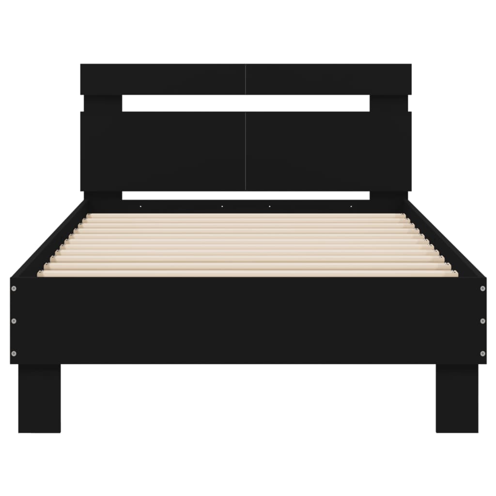 Cadre de lit sans matelas avec lumières LED noir 100x200 cm - XIOS