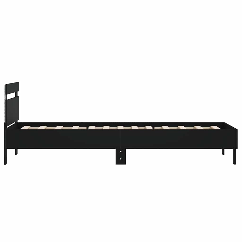 Cadre de lit sans matelas avec lumières LED noir 100x200 cm - XIOS