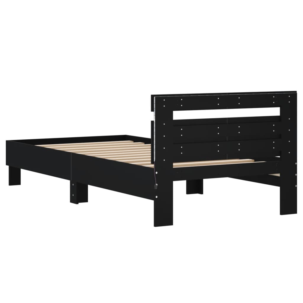 Cadre de lit sans matelas avec lumières LED noir 100x200 cm - XIOS