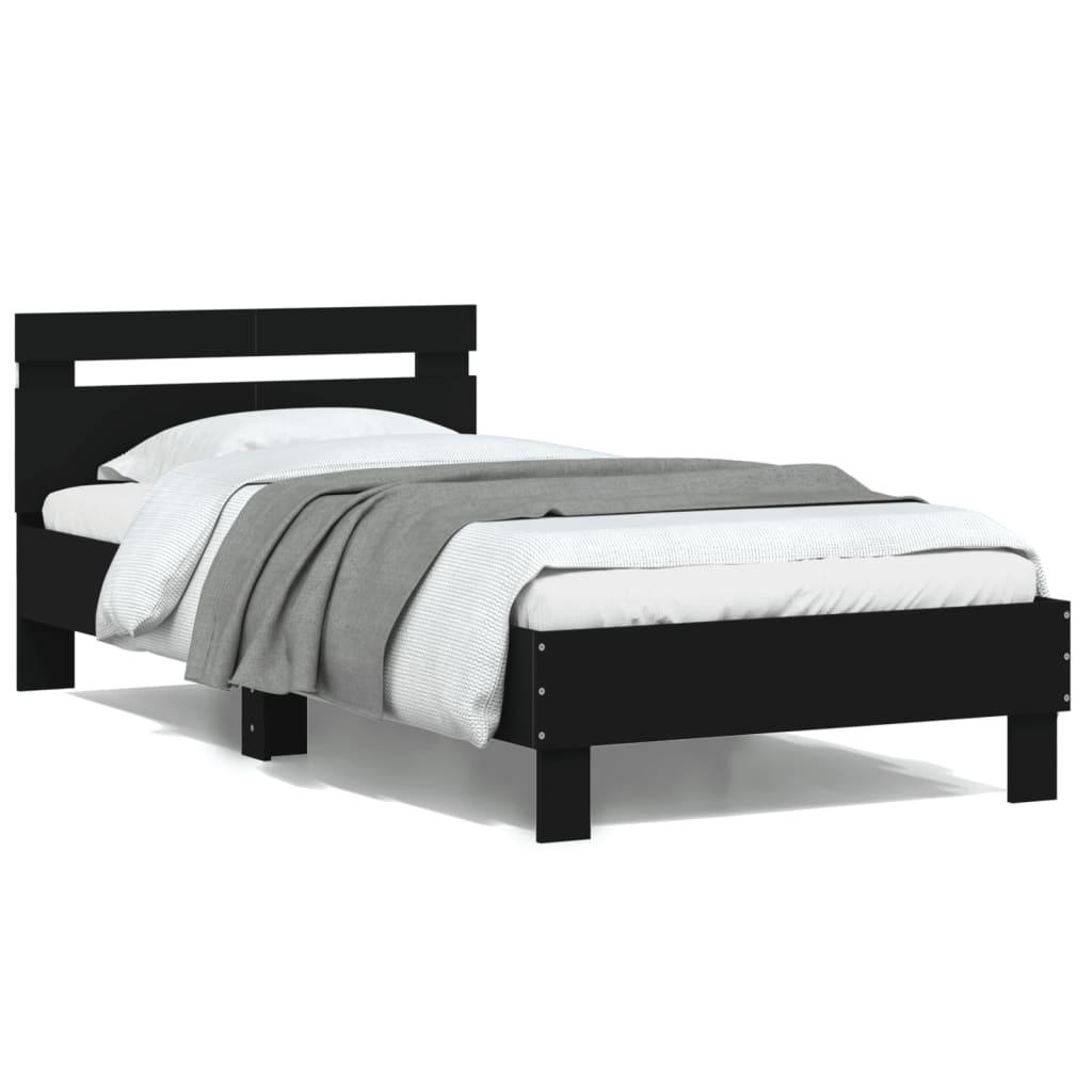 Cadre de lit sans matelas avec lumières LED noir 100x200 cm - XIOS