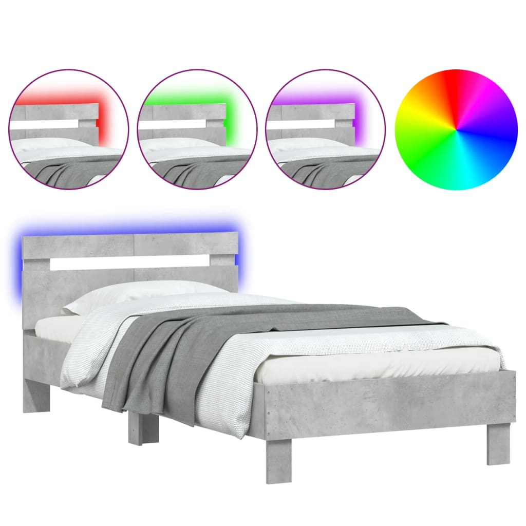 Cadre de lit sans matelas avec lumières LED 100x200 cm - XIOS