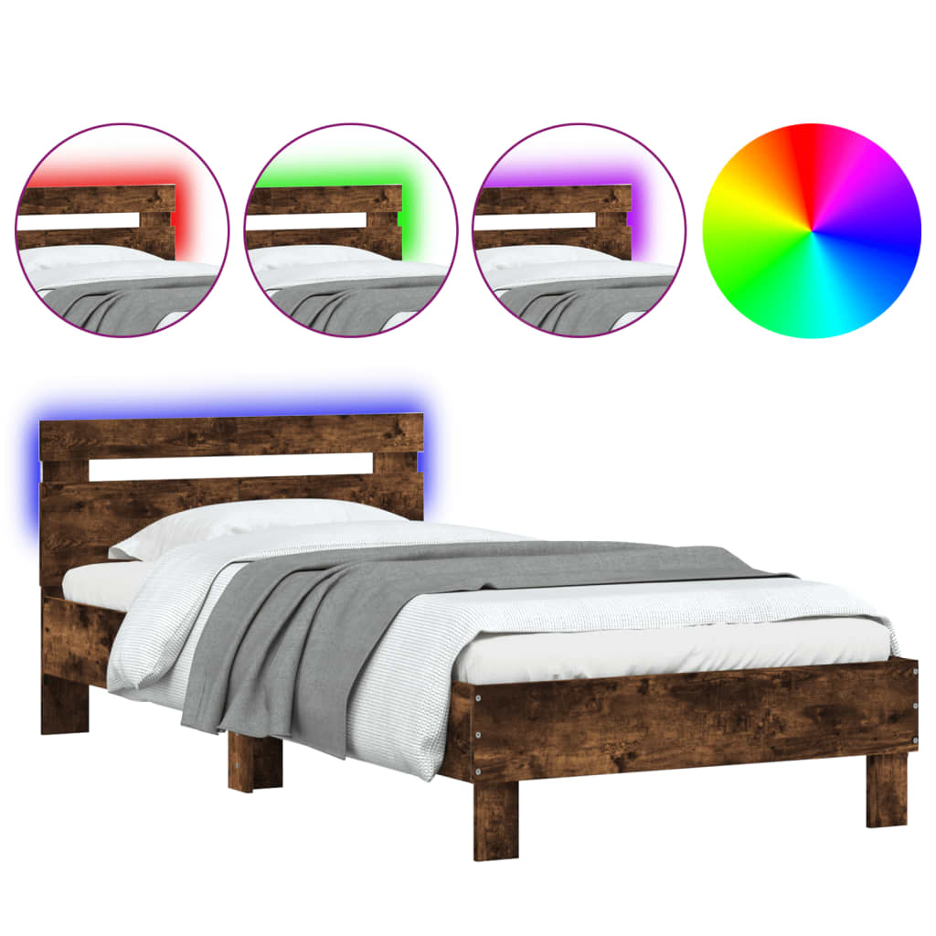 Cadre de lit sans matelas avec lumières LED 100x200 cm - XIOS