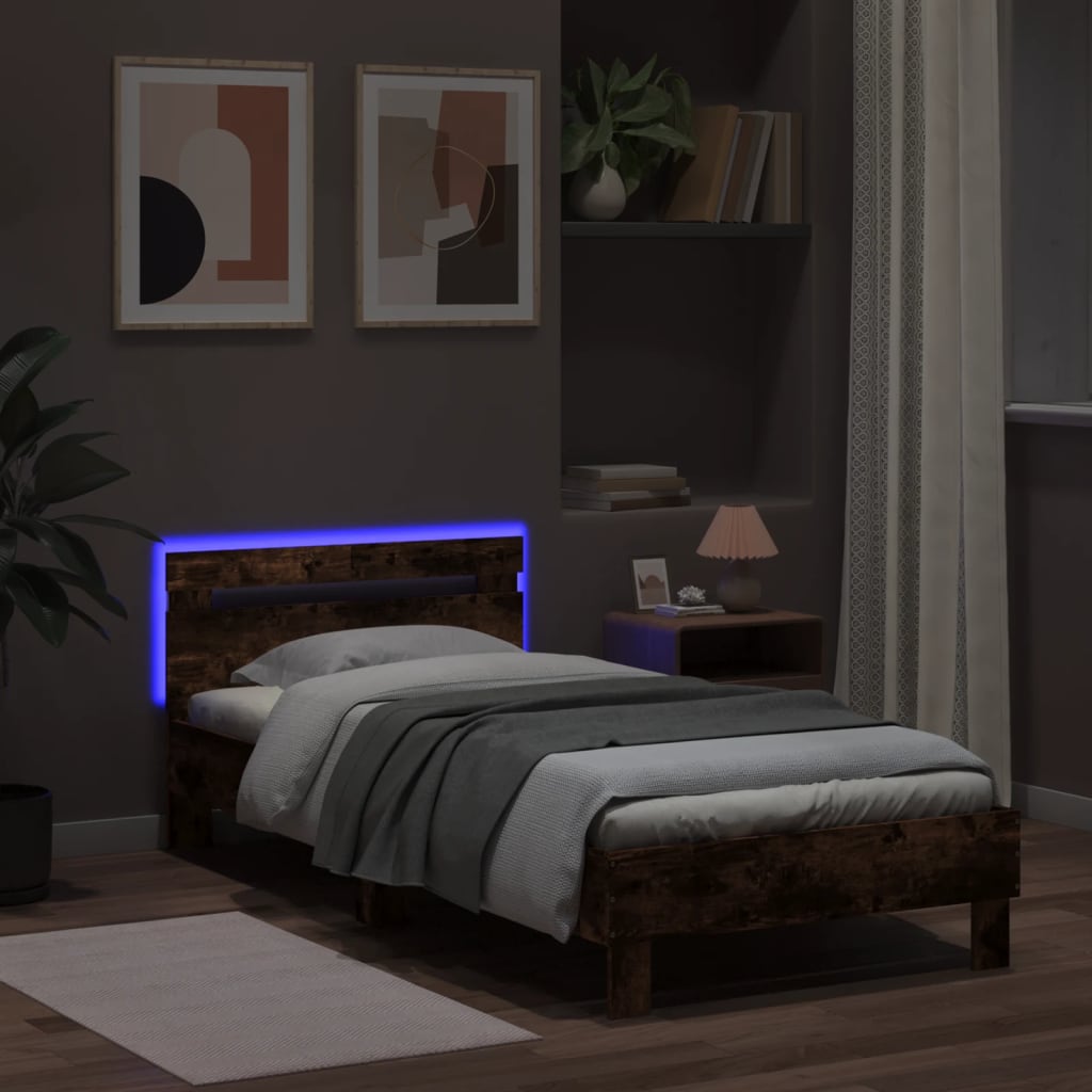 Cadre de lit sans matelas avec lumières LED 100x200 cm - XIOS