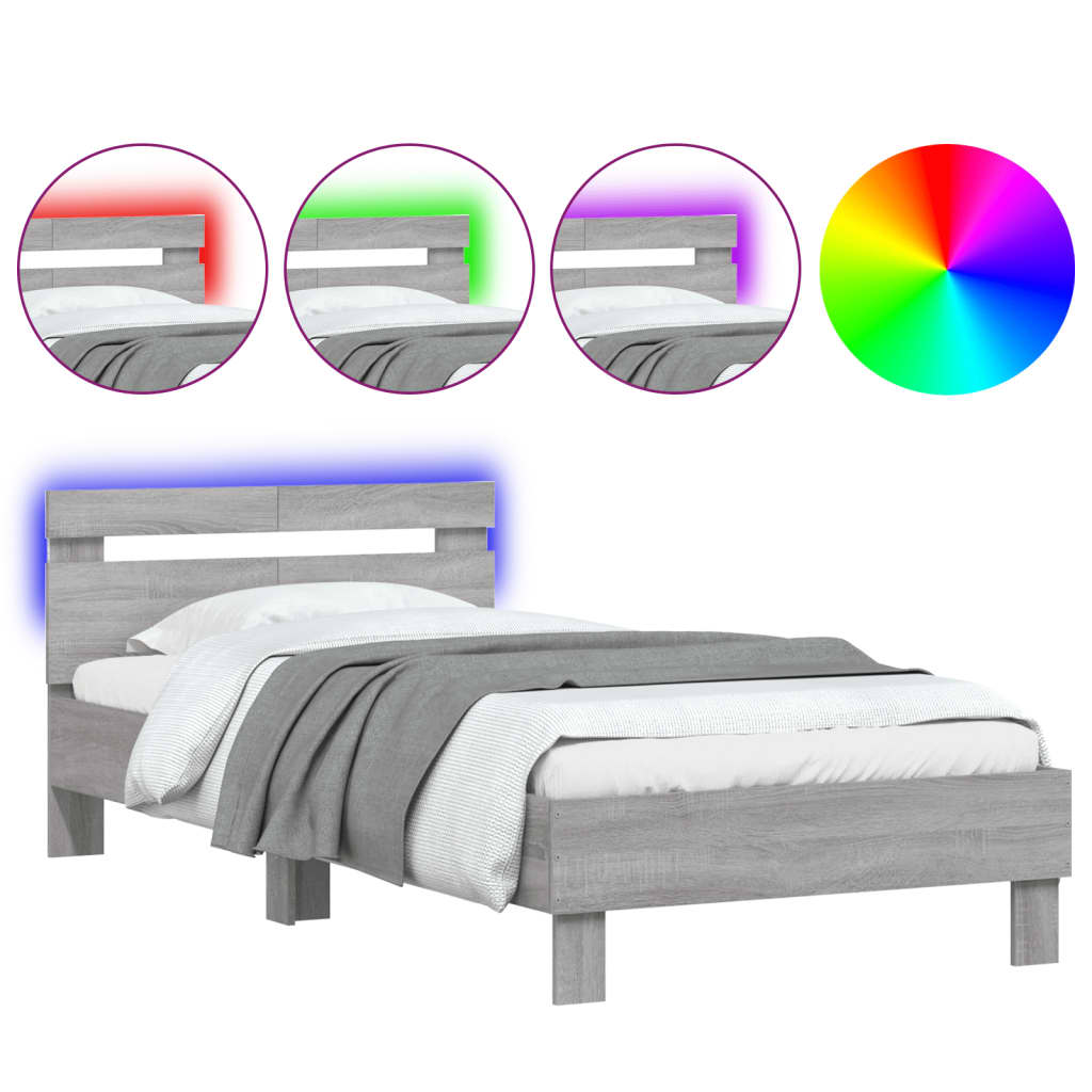 Cadre de lit sans matelas avec lumières LED 100x200 cm - XIOS