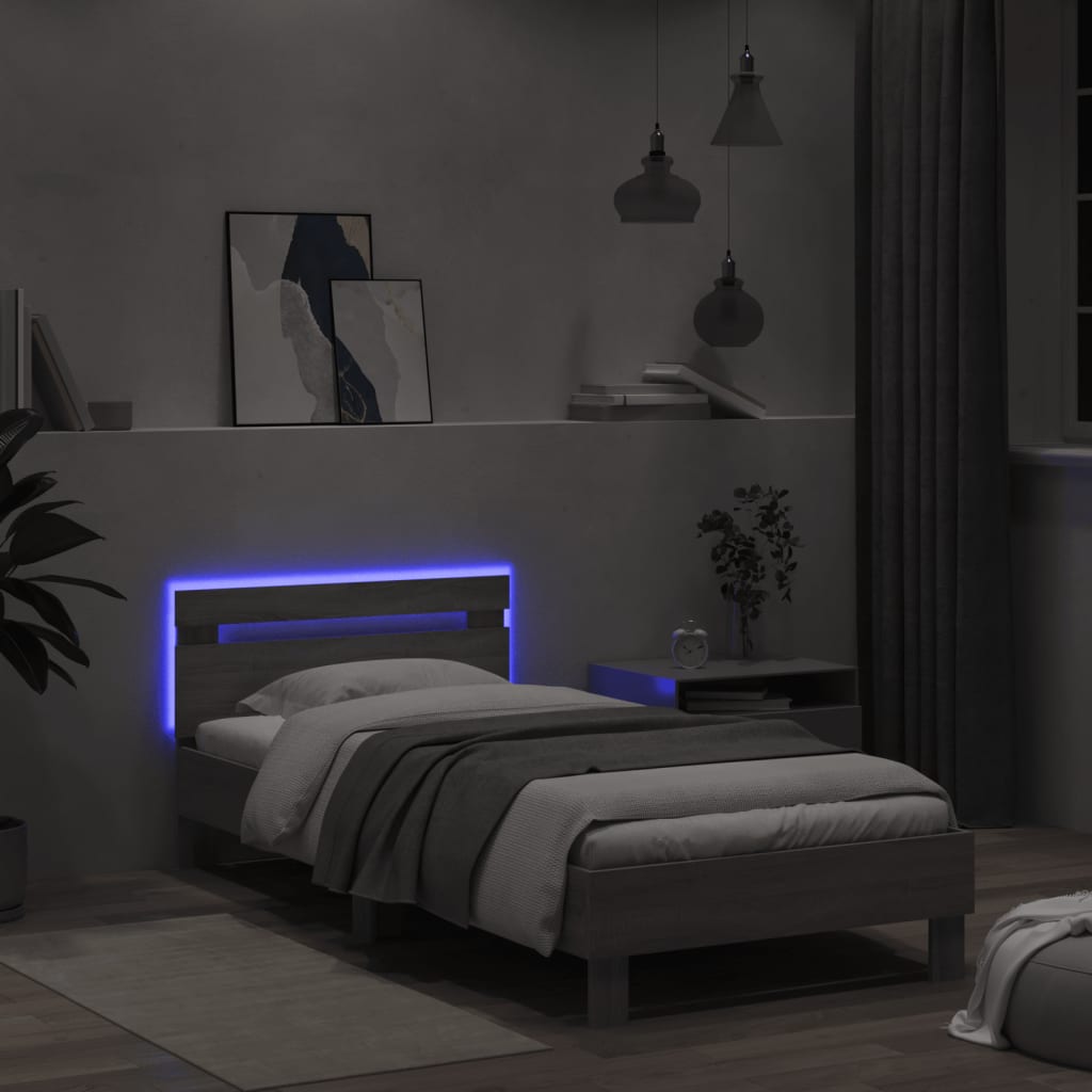 Cadre de lit sans matelas avec lumières LED 100x200 cm - XIOS