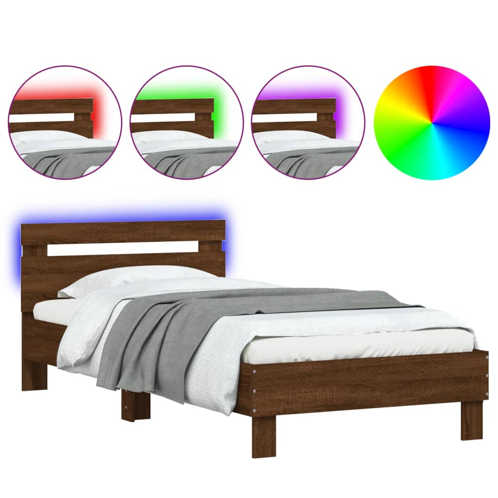 Cadre de lit sans matelas avec lumières LED 100x200 cm - XIOS