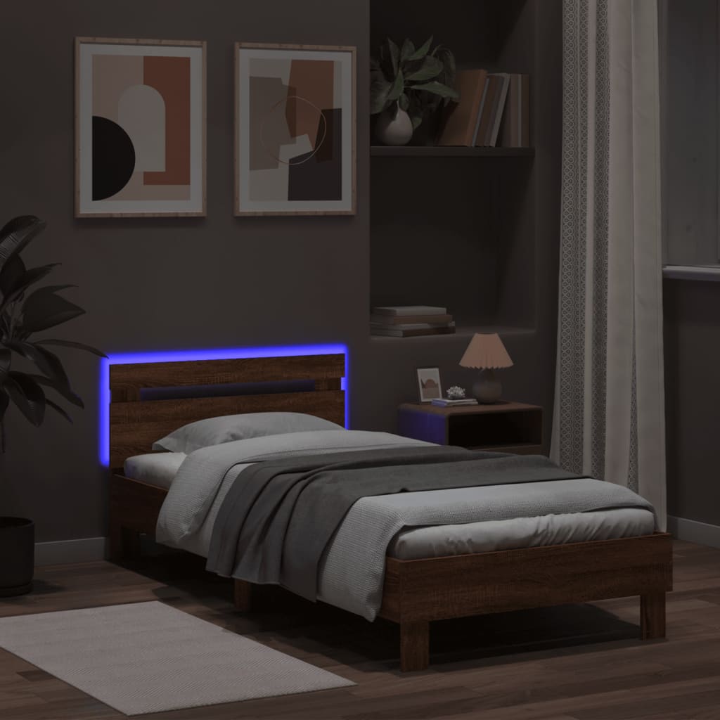 Cadre de lit sans matelas avec lumières LED 100x200 cm - XIOS