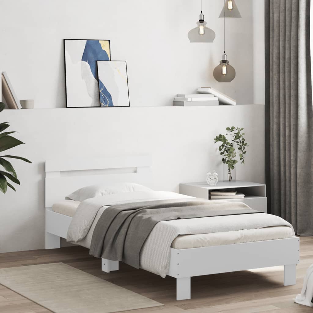 Cadre de lit sans matelas avec lumières LED blanc 90x200 cm - XIOS