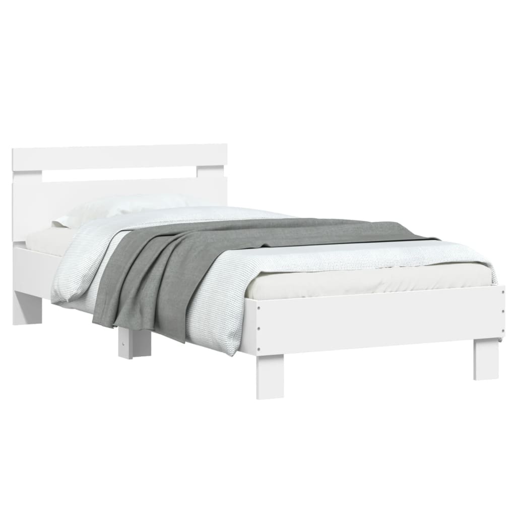 Cadre de lit sans matelas avec lumières LED blanc 90x200 cm - XIOS