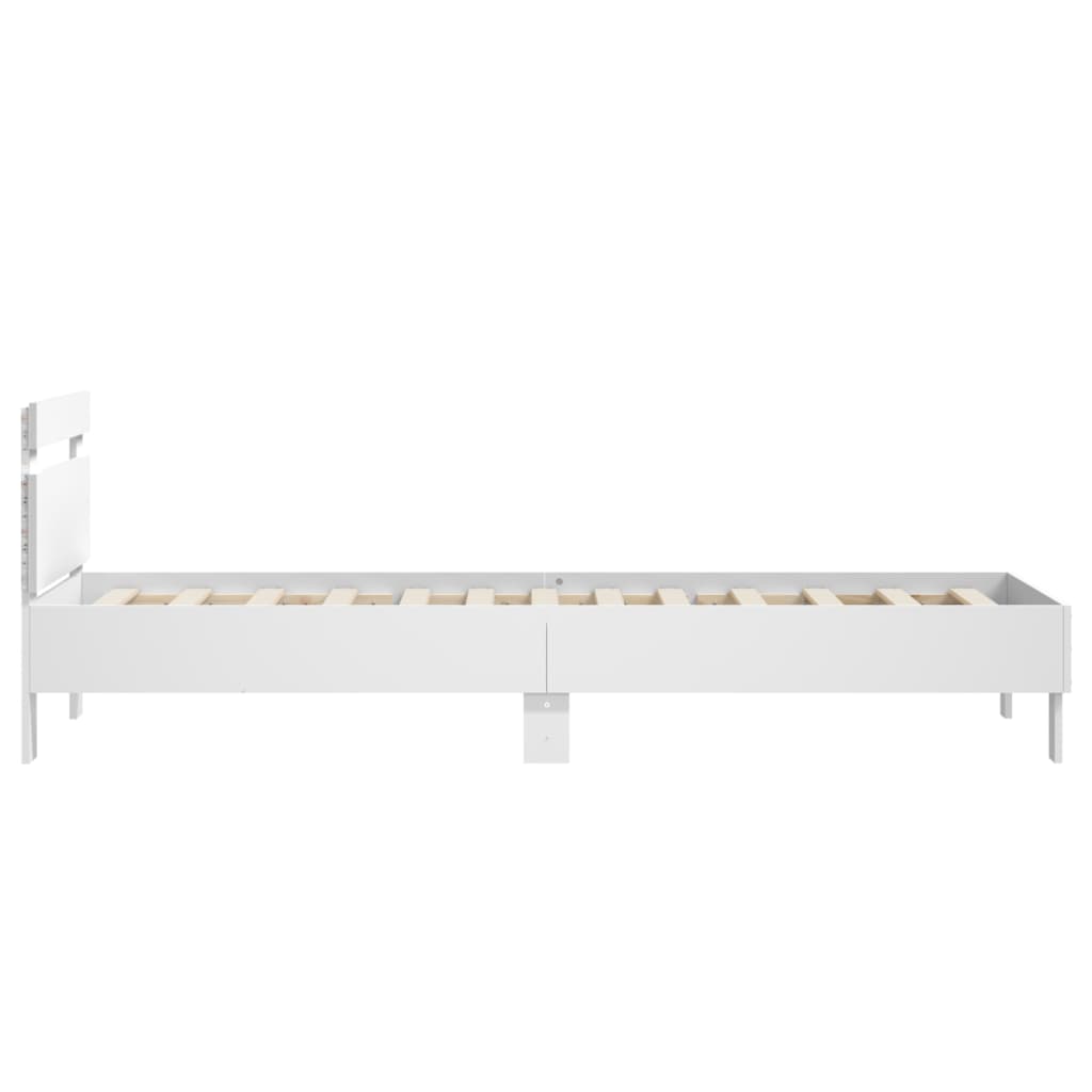 Cadre de lit sans matelas avec lumières LED blanc 90x200 cm - XIOS