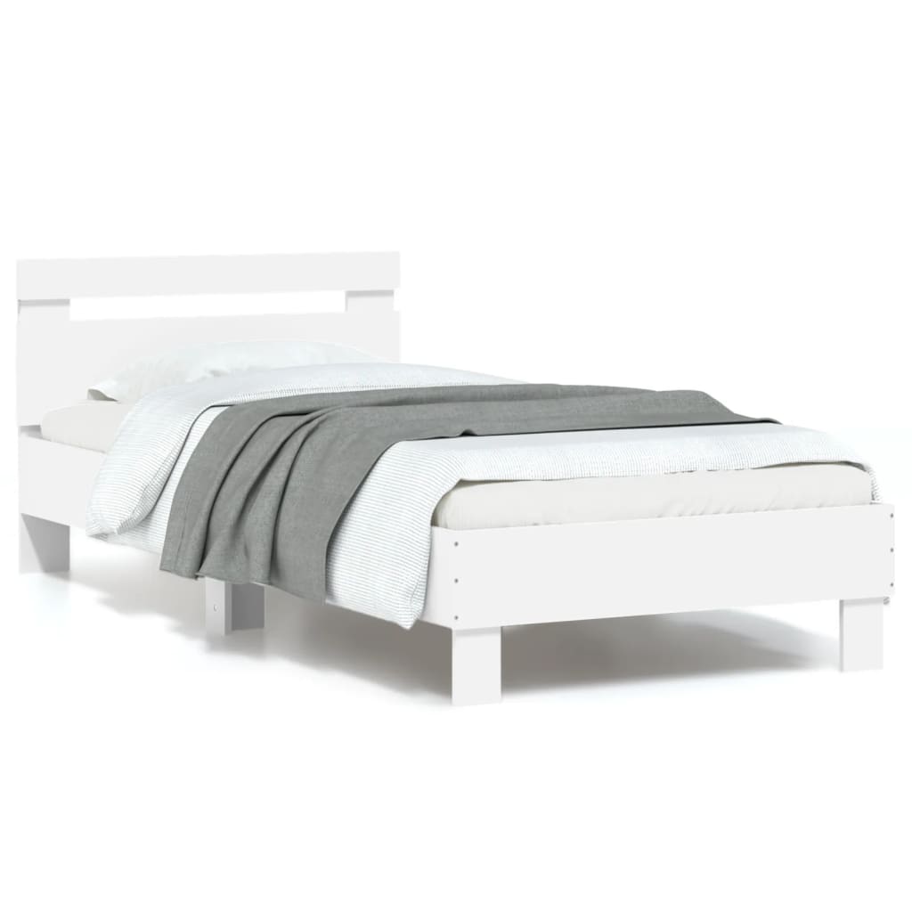 Cadre de lit sans matelas avec lumières LED blanc 90x200 cm - XIOS