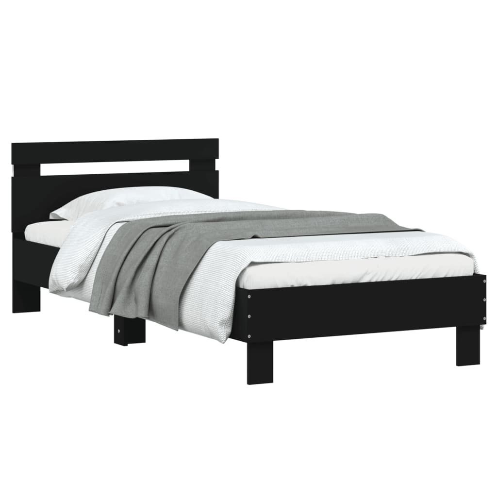 Cadre de lit sans matelas avec lumières LED noir 90x200 cm - XIOS