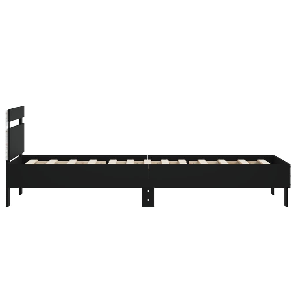 Cadre de lit sans matelas avec lumières LED noir 90x200 cm - XIOS