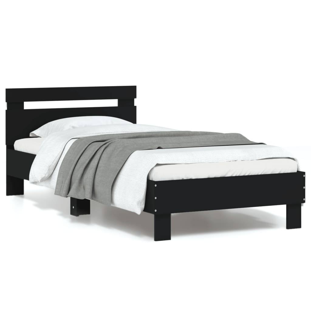 Cadre de lit sans matelas avec lumières LED noir 90x200 cm - XIOS