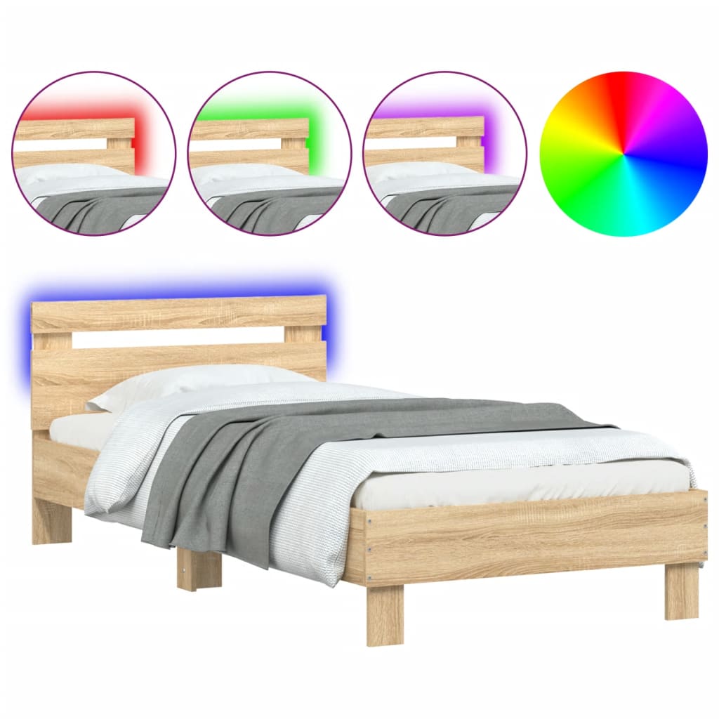 Cadre de lit sans matelas avec lumières LED 90x200 cm - XIOS