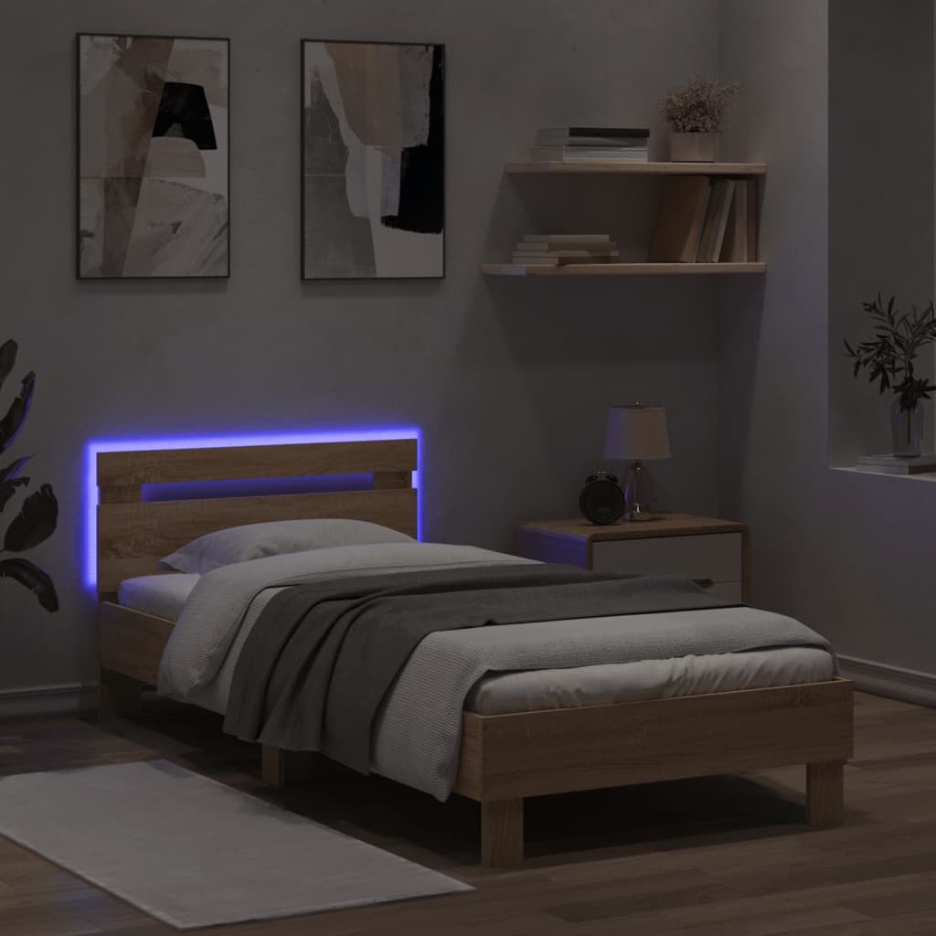 Cadre de lit sans matelas avec lumières LED 90x200 cm - XIOS
