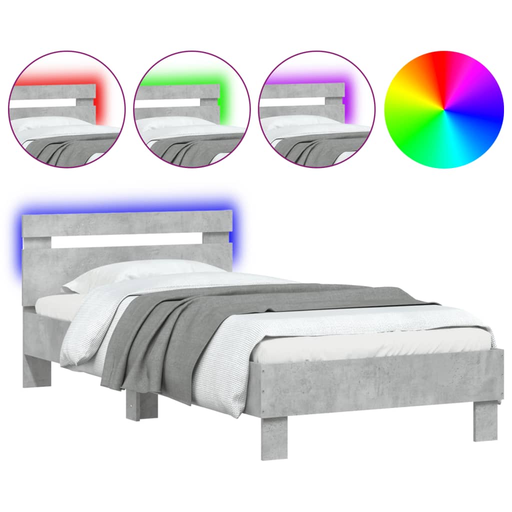 Cadre de lit sans matelas avec lumières LED 90x200 cm - XIOS
