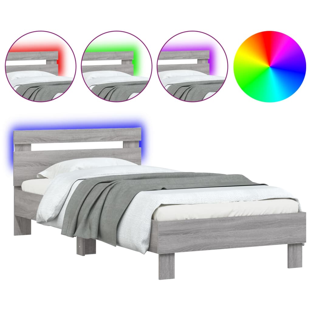 Cadre de lit sans matelas avec lumières LED 90x200 cm - XIOS