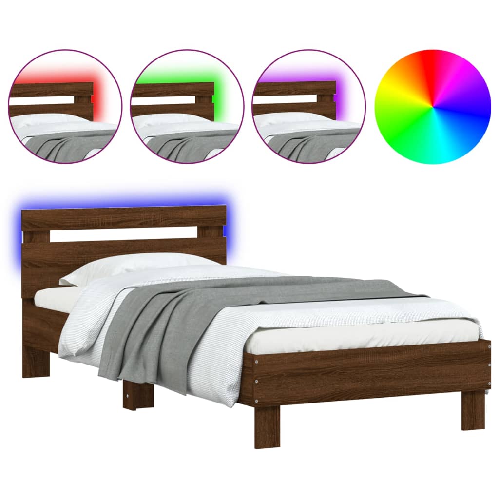 Cadre de lit sans matelas avec lumières LED 90x200 cm - XIOS