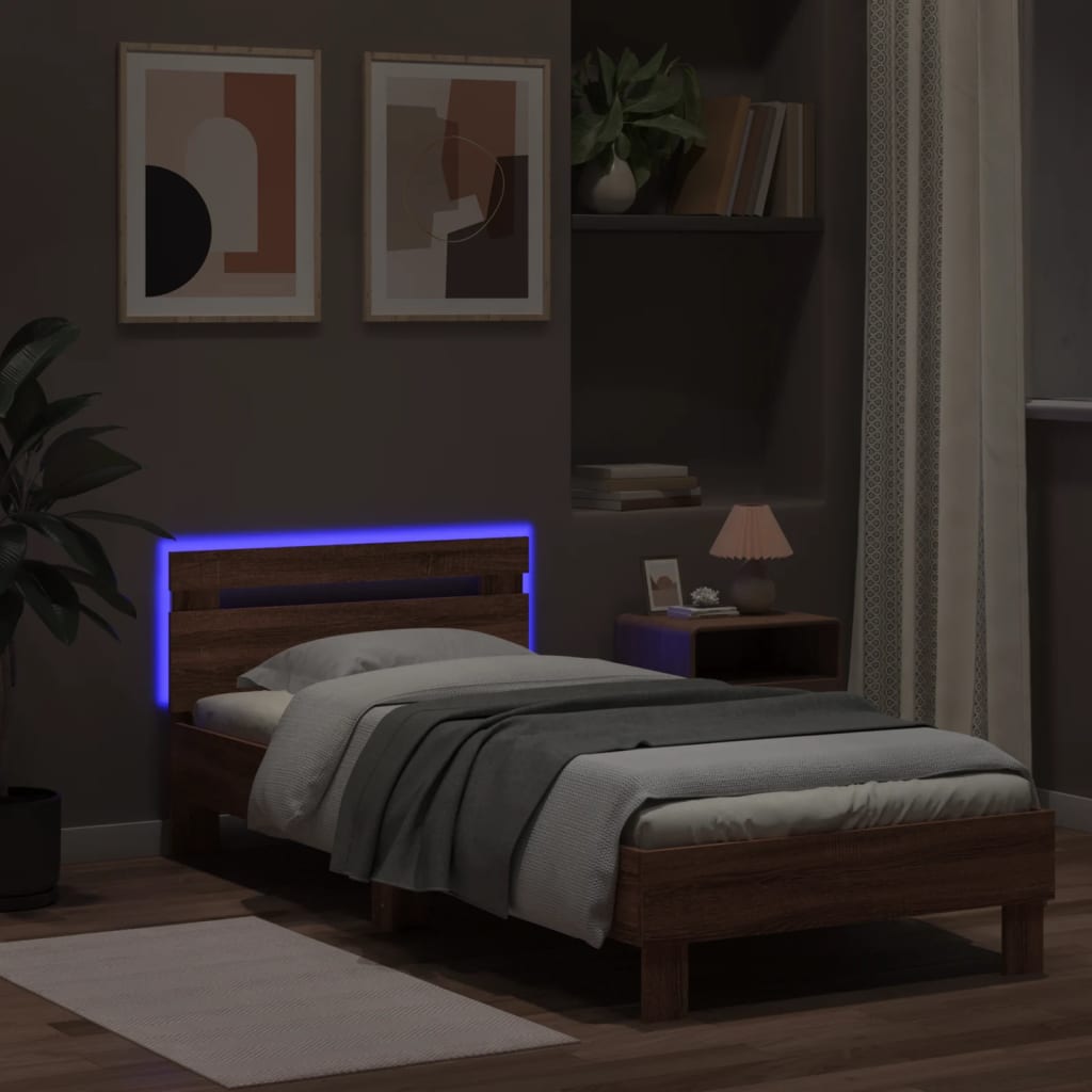 Cadre de lit sans matelas avec lumières LED 90x200 cm - XIOS